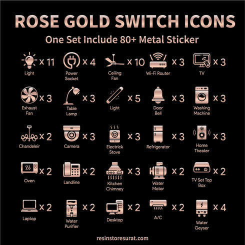 Rose Gold Switch Sticker Labels
